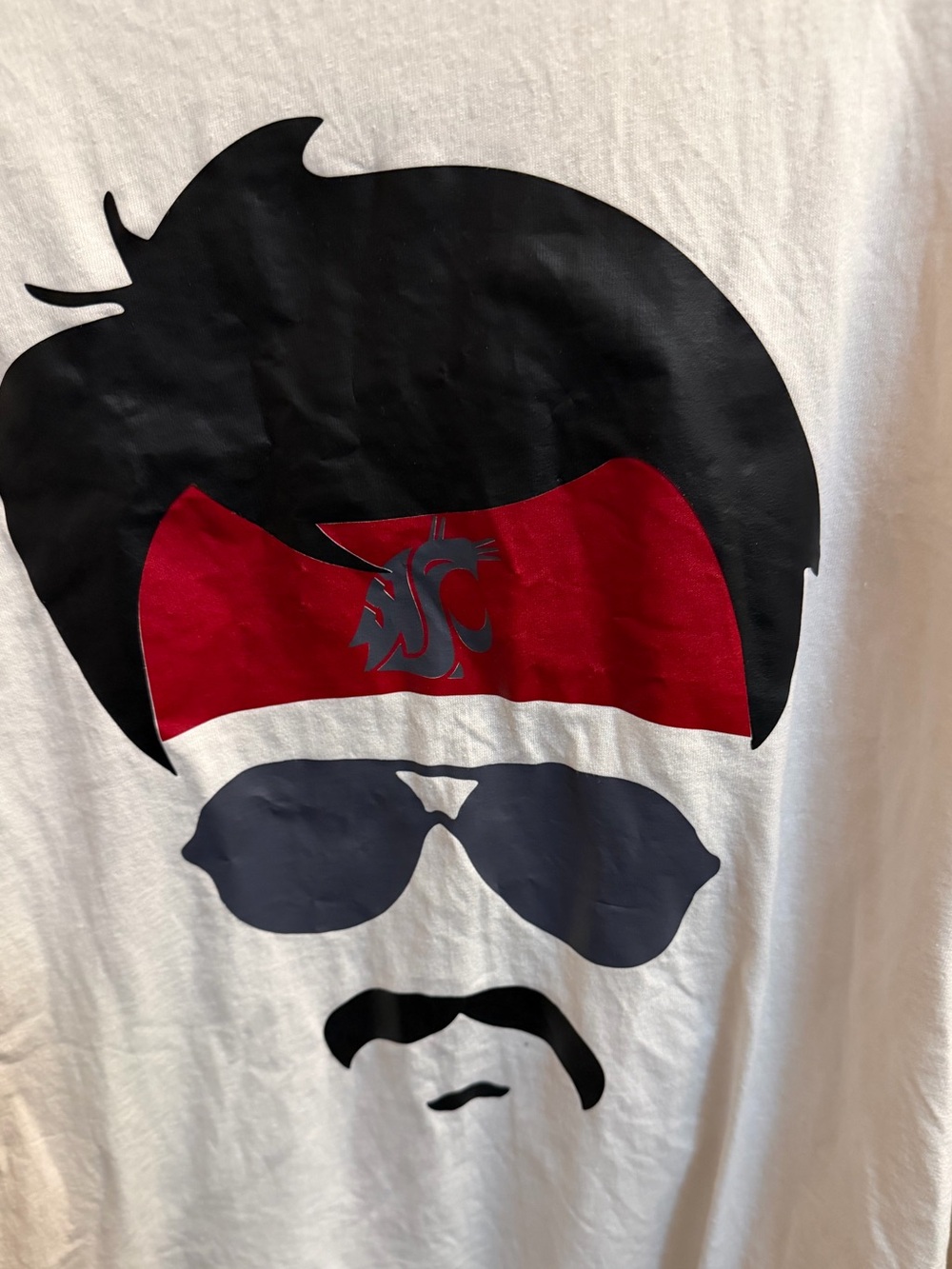 GARDNER MINCHEW  Cougar White Tee Adult Unisex WSU Vibes Mustache Jaguars SZ XXL